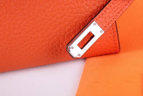 High Quality Hermes Kelly Bi-Fold Wallet A708 Orange Fake